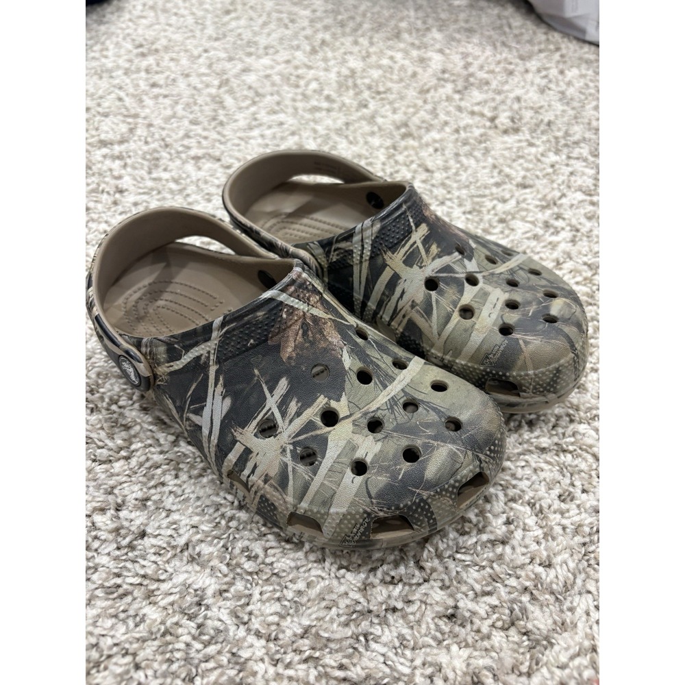 Crocs Camo Shoes Junior Youth Boys Size 3 Realtree Camouflage Clogs Beach Sandal